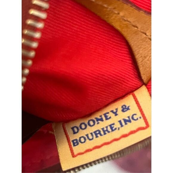 Dooney & Bourke Tan Brown Canvas Bag Leather Trim - Picture 8 of 10
